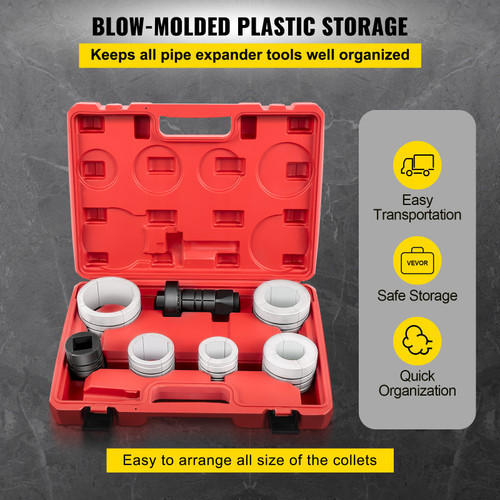 Pipe Stretcher Kit, Exhaust Pipe Stretcher Kit 1-5/8" to 4-1/4", Exhaust Pipe Expander Kit for Tail Pipe Tube, Exhaust Pipe Expander Tool w/Storing Case, 7 Pcs Pipe Expander, Exhaust Stretcher Pipe Stretcher Kit, Exhaust Pipe Stretcher Kit 1-5/8" to 4-1/4", Exhaust Pipe Expander Kit for Tail Pipe Tube, Exhaust Pipe Expander Tool w/Storing Case, 7 Pcs Pipe Expander, Exhaust Stretcher