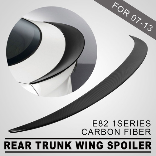For 07-13 E82 1 Series 2dr Coupe P Style Carbon Fiber Rear Trunk Wing Spoiler For 07-13 E82 1 Series 2dr Coupe P Style Carbon Fiber Rear Trunk Wing Spoiler