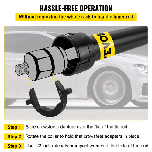 Inner Tie Rod Tool Kit, 6 Pcs Tie Rod Removal Tool, 5 Pcs Crowfoot Adapters Master Inner Tie Rod Tool Set, 1/2 Inch Drive Tube Tie Rods Tool, Heavy-Duty Steel Inner Tie Rod Removal Tool For Vehi Inner Tie Rod Tool Kit, 6 Pcs Tie Rod Removal Tool, 5 Pcs Crowfoot Adapters Master Inner Tie Rod Tool Set, 1/2 Inch Drive Tube Tie Rods Tool, Heavy-Duty Steel Inner Tie Rod Removal Tool For Vehi