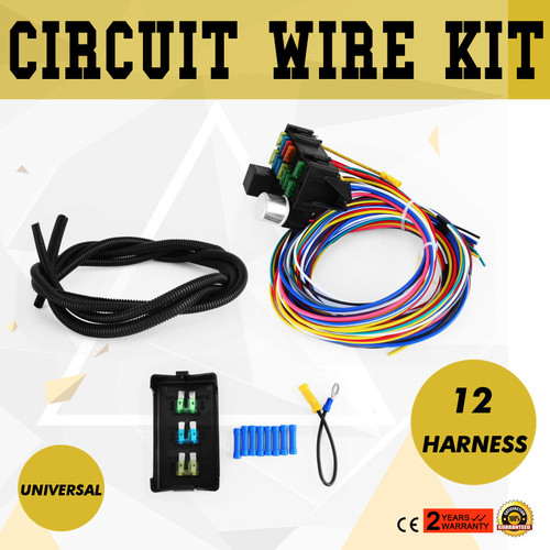 12 circuit universal wire harness muscle car rod street rod XL wires