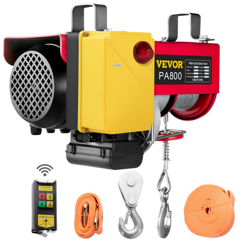 Electric Hoist 1800LBS With Wireless Remote Control & Single/Double Slings Electric Winch, Steel Electric Lift, 110V Electric Hoist For Lifting In Factories, Warehouses, Construction Site