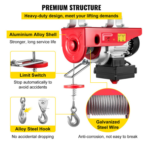 660LBS Electric Hoist With Wireless Remote Control & Single/Double Slings Electric Winch, Steel Electric Lift, 110V Electric Hoist For Lifting In Factories, Warehouses, Construction Site 660LBS Electric Hoist With Wireless Remote Control & Single/Double Slings Electric Winch, Steel Electric Lift, 110V Electric Hoist For Lifting In Factories, Warehouses, Construction Site