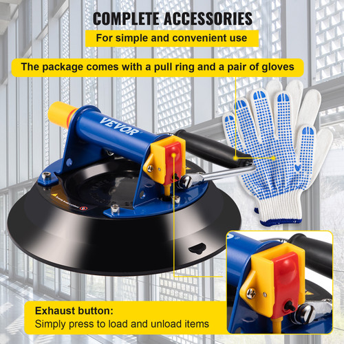 Glass Lifting Vacuum Suction Cup Glass Lifter Suction Cup 9'' 385lbs Load Glass Lifting Vacuum Suction Cup Glass Lifter Suction Cup 9'' 385lbs Load