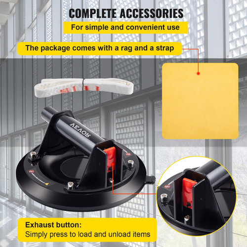 Glass Lifting Vacuum Suction Cup Glass Lifter Suction Cup 9'' 275lbs Load Glass Lifting Vacuum Suction Cup Glass Lifter Suction Cup 9'' 275lbs Load