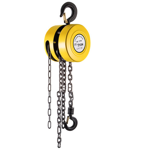 Hand Chain Hoist, 2200 lbs /1 Ton Capacity Chain Block, 20ft/6m Lift Manual Hand Chain Block, Manual Hoist w/Industrial-Grade Steel Construction for Lifting Good in Transport & Workshop, Yellow Hand Chain Hoist, 2200 lbs /1 Ton Capacity Chain Block, 20ft/6m Lift Manual Hand Chain Block, Manual Hoist w/Industrial-Grade Steel Construction for Lifting Good in Transport & Workshop, Yellow