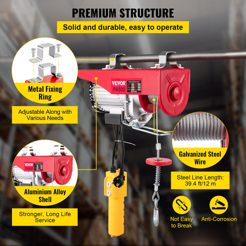 550-1100lbs Electric Hoist Crane Pa500 Transmission Warehouse 550-1100lbs Electric Hoist Crane Pa500 Transmission Warehouse