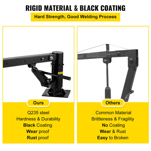 Davit Crane, 1100lbs Pickup Truck Crane, 360Ã¸Swivel Design, Hydraulic Crane Hoist Telescopic Hoist Crane for Truck, Crane Hitch for Lifting Goods in Construction, Factory, and Transport