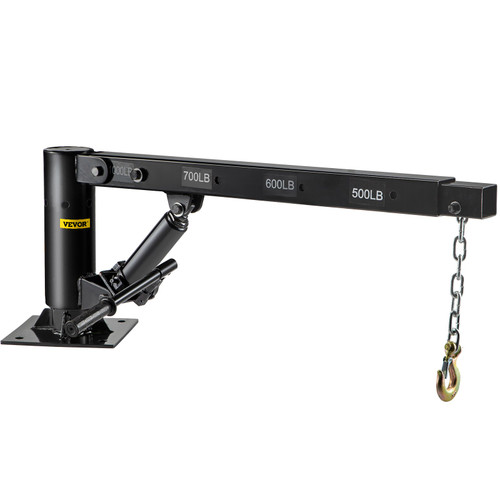 Davit Crane, 1100lbs Pickup Truck Crane, 360Ã¸Swivel Design, Hydraulic Crane Hoist Telescopic Hoist Crane for Truck, Crane Hitch for Lifting Goods in Construction, Factory, and Transport