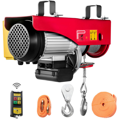Electric Hoist, 2200LBS Electric Winch, Steel Electric Lift, 110V Electric Hoist With Wireless Remote Control & Single/Double Slings For Lifting In Factories, Warehouses, Construction Site Electric Hoist, 2200LBS Electric Winch, Steel Electric Lift, 110V Electric Hoist With Wireless Remote Control & Single/Double Slings For Lifting In Factories, Warehouses, Construction Site