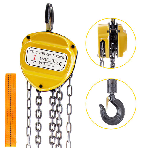 Chain Hoist Chain Block Hoist 2200lbs/1ton Manual Chain Block w/ 6m Chain Chain Hoist Chain Block Hoist 2200lbs/1ton Manual Chain Block w/ 6m Chain