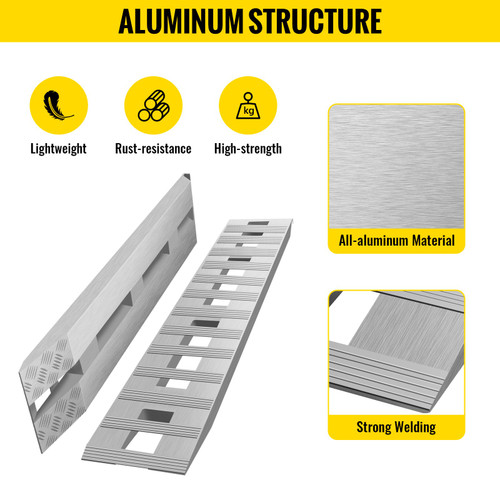 94x15x2.75inch Aluminum Ramps 6000Lbs Car Trailer Truck 1 Pair Ramps 94x15x2.75inch Aluminum Ramps 6000Lbs Car Trailer Truck 1 Pair Ramps