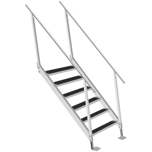 Dock Ladder with Rubber Mat, Dock Steps 30"-39" Adjustable Height, Dock Stairs Aluminum 6 Step, Each Step 22" x 4", 500Lbs Load, for Lake, Marine Boarding, Pool Dock Ladder with Rubber Mat, Dock Steps 30"-39" Adjustable Height, Dock Stairs Aluminum 6 Step, Each Step 22" x 4", 500Lbs Load, for Lake, Marine Boarding, Pool