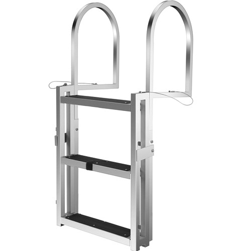 Retractable Dock Ladder with Rubber Mat, Pontoon Boat Ladder 41"-53.1" Adjustable Height, Swim Ladder Aluminum 3 Step, Each Step 20.5" x 4", 330Lbs Load, for Lake, Marine Boarding, Pool Retractable Dock Ladder with Rubber Mat, Pontoon Boat Ladder 41"-53.1" Adjustable Height, Swim Ladder Aluminum 3 Step, Each Step 20.5" x 4", 330Lbs Load, for Lake, Marine Boarding, Pool