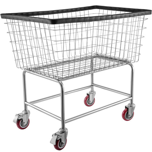 Wire Laundry Cart Wire Laundry Basket 4.5 Bushel Heavy Duty W/ 5'' Wheels