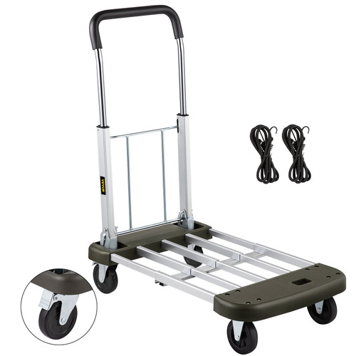 Folding
Hand Cart 330 lb Capacity Dolly Truck w/ 4 Wheels Luggage Trolley