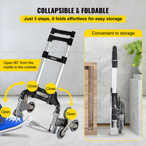Stair Climbing Cart Folding Hand Truck 15.4" x 10.6" Portable Trolley Stair Climbing Cart Folding Hand Truck 15.4" x 10.6" Portable Trolley