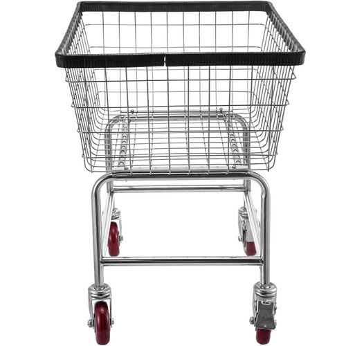Wire Laundry Cart, 2.5 Bushel Wire Laundry Basket with Wheels, 20''x15.7''x26'' Commercial Wire Laundry Basket Cart, Steel Frame With Chrome Finish, 5inch Casters, Wire Cart For Laundry