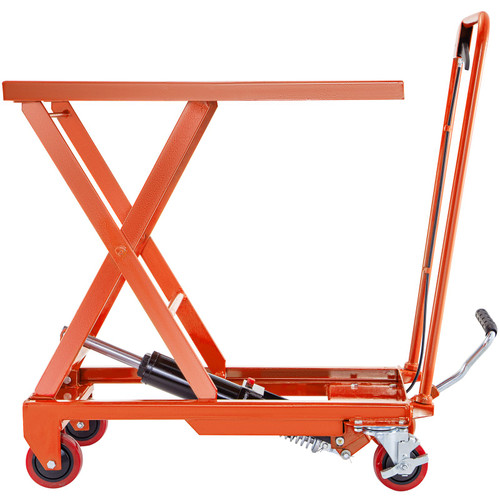 Hydraulic Scissor Cart Lift Table Cart 500lbs Manual Scissor Lift Table Orange Hydraulic Scissor Cart Lift Table Cart 500lbs Manual Scissor Lift Table Orange