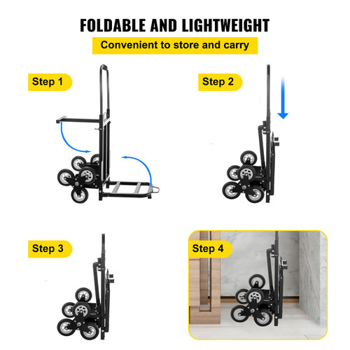 Portable Stair Climbing Folding Cart Climb Moving Up To 330lb Hand Truck Dolly