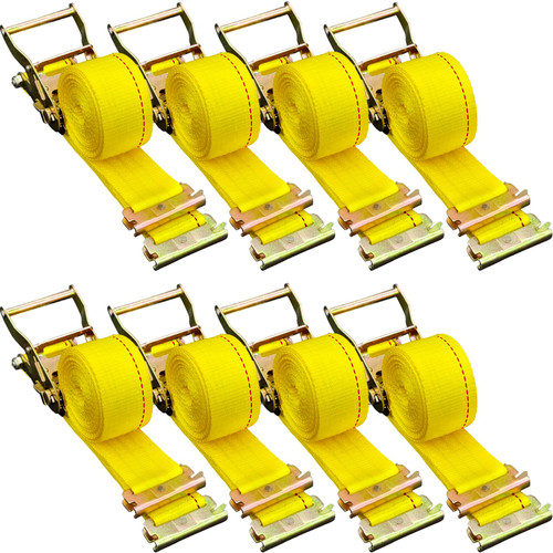 E-Track Ratchet Straps 8-Pack 15' Tie-Down Kit Cargo Van Truck Trailer E-Track Ratchet Straps 8-Pack 15' Tie-Down Kit Cargo Van Truck Trailer