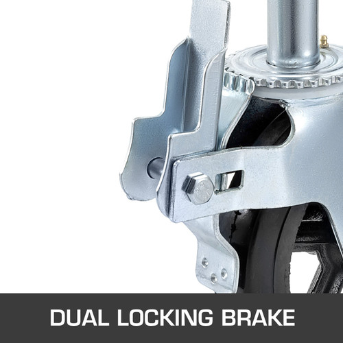 Scaffolding Casters 8" X 2" 4pcs Locking Brakes Swivel Rubber Cast 1100lbs