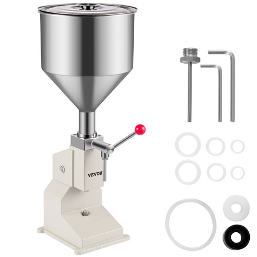 Manual Liquid Filling Machine 5-110ml, Manual Filling Machine,adjustable Cream Filling Machine, Bottle Filler Machine with a 11.5 L Hopper for Filling Liquid, Perfume, Drink, and Cosmetic