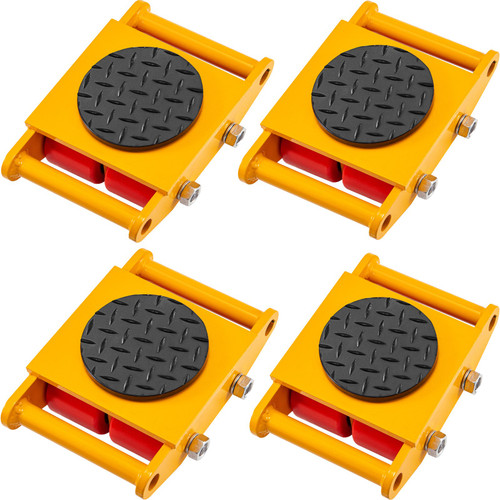 4pcs Machinery Mover, 6T Machinery Skate Dolly, 13200lbs Machinery Moving Skate, Machinery Mover Skate w/ 360Ã¸ Rotation Cap and 4 Rollers, Heavy Duty Industrial Moving Equipment, Yellow