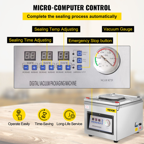 DZ-260C Digital Vacuum Sealer Food Vacuum Sealing Packing Machine 110V