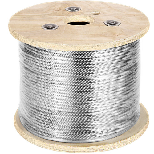 304 Stainless Steel Wire Rope Cable, 3/16, 7x19, 500 ft Reel