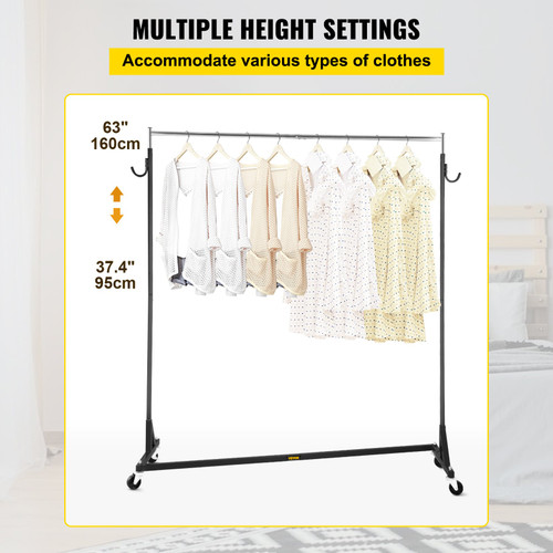 Z-truck Clothing Rack Rolling Garment Z Rack Lockable Casters Heavy-duty Z-truck Clothing Rack Rolling Garment Z Rack Lockable Casters Heavy-duty