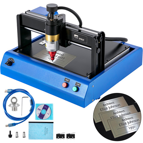 Electric Marking Machine 400W Electronic Metal Marking Machine 300X200mm Dot Peen Marking Embosser Machine Marking Depth 0.05mm-1mm for Industrial Nameplate Dog tag Steel ID Card (110V)