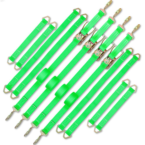 Ratchet Tie Down Strap Ratchet Strap 15.6 Ft 2 In Green 12pcs Fastening