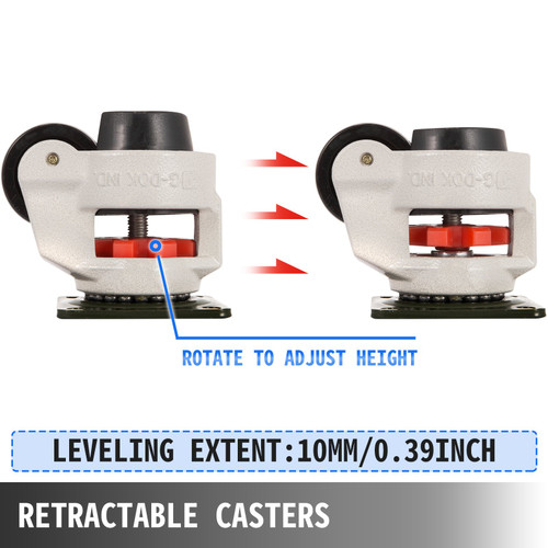 4 Pack Leveling Casters Gd-60f Plate Mounted Footmaster Leveling Caster