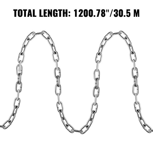 1/4 Grade 30 Proof Coil Chain Zinc Plate 100ft