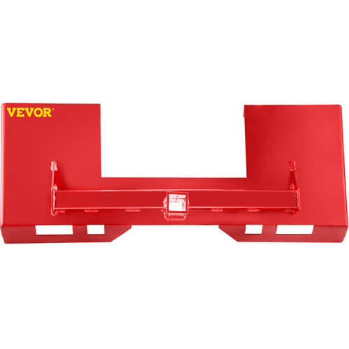 Universal Skid Steer Mount Plate 1/4" Thick Skid Steer Plate Attachment 3000LBS Weight Capacity Quick Attach Mount Plate Steel Adapter Loader Easy to Weld or Bolt to Different Accessories Red