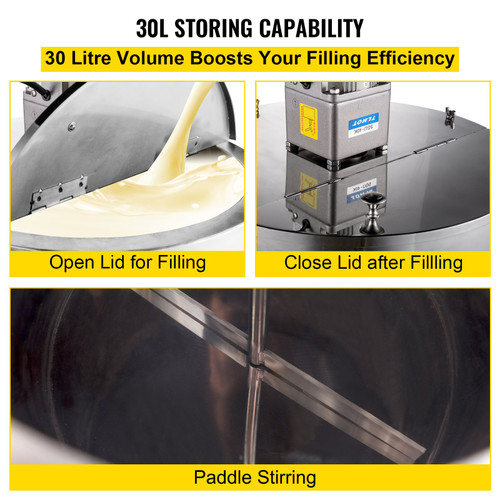 Heating Mixing Filling Machine, 30L/7.9 Gal Lipstick Filling Machine, 35W Lipstick Filler, Heating and Stirring Filling Machine with Stirrer for Cosmetics, Drink, Lipstick, Wax and Nail Polish Heating Mixing Filling Machine, 30L/7.9 Gal Lipstick Filling Machine, 35W Lipstick Filler, Heating and Stirring Filling Machine with Stirrer for Cosmetics, Drink, Lipstick, Wax and Nail Polish