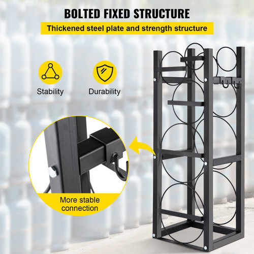 Refrigerant Tank Rack Cylinder Tank Rack with 2-30lb and 3 Small Bottles Refrigerant Tank Rack Cylinder Tank Rack with 2-30lb and 3 Small Bottles