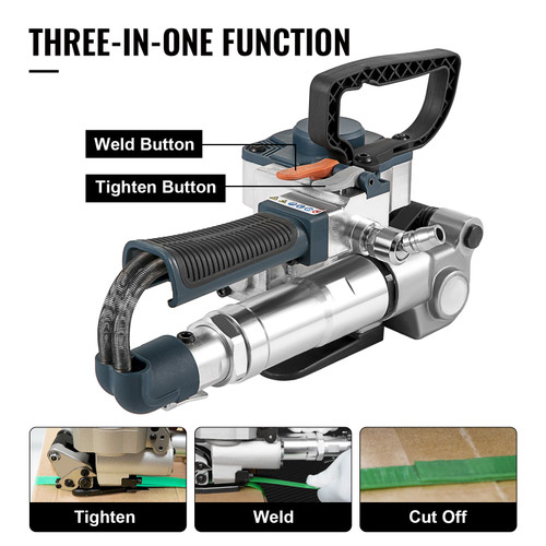 B19 Pneumatic Strapping Tool Hand Held Strapping Machine with 3500N Max Tension Pneumatic Strapping Machine for 1/2''-3/4'' PP/PET Belt