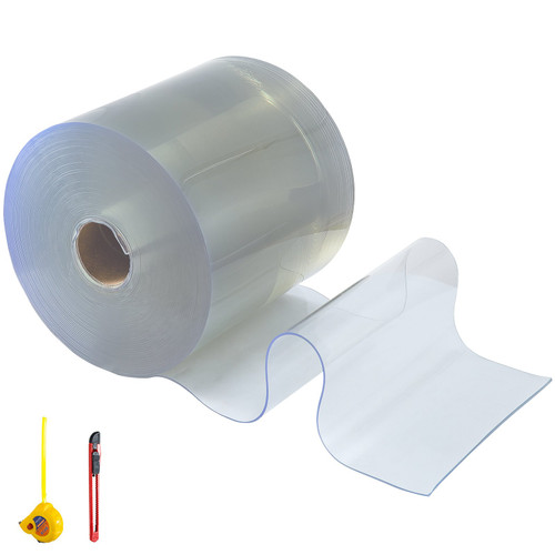 PVC Plastic Door Curtain Smooth Door Bulk Roll 200mm Width x 2mm Thickness x  50m Length