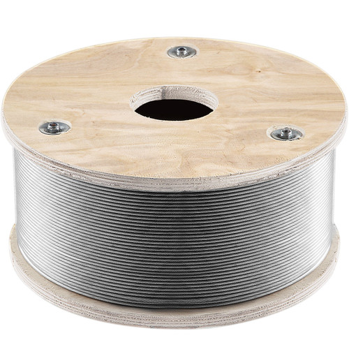 316 Stainless Steel Wire Rope, 1/8'' Steel Wire Cable, 1000ft Aircraft Cable w/ 1x19 Strands Core, Steel Cable Wire 2100lb Breaking Strength for Railing Decking, Stair, Clothesline, Handrail