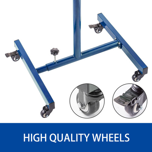Rolling Tool Table Tear Down Tray 220lbs Adjustable Height For Holding, Blue