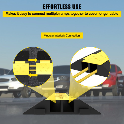 3 Pcs 2-Cable Rubber 40"x9.8"x2" Electrical Wire Cover Protector Ramp Snake Cord Vehicle 3 Pcs 2-Cable Rubber 40"x9.8"x2" Electrical Wire Cover Protector Ramp Snake Cord Vehicle