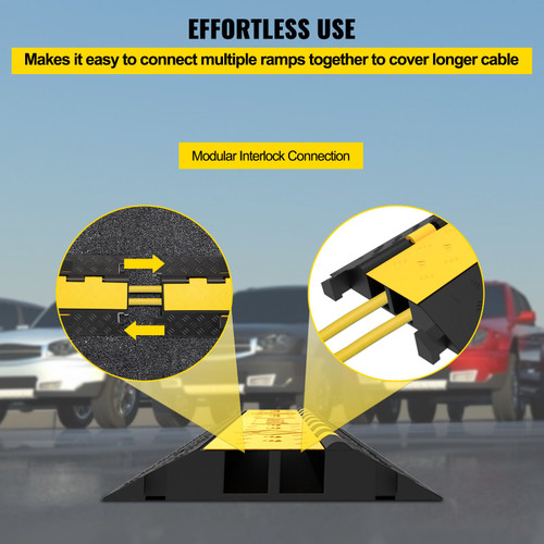 4 Pack Rubber Cable Protector Ramp 2 Channel Heavy Duty 66,000lb Capacity Cable 4 Pack Rubber Cable Protector Ramp 2 Channel Heavy Duty 66,000lb Capacity Cable