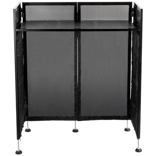 Dj Event Facade White/black Scrim Metal Frame Booth + 20" X 40" Flat Table Top