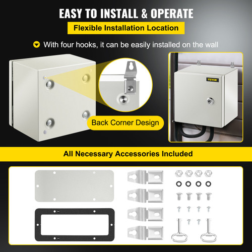 Steel Electrical Box Electrical Enclosure Box 8 x 8 x6'' Carbon Steel IP65