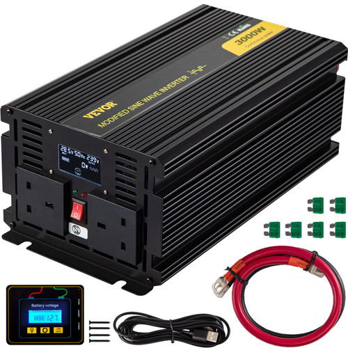 Power Inverter Modified Sine Wave Inverter 3000W DC 24V to AC 240V w/LCD Power Inverter Modified Sine Wave Inverter 3000W DC 24V to AC 240V w/LCD