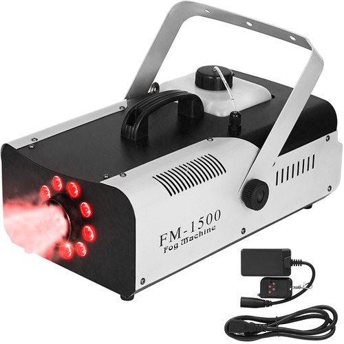 1500W Smoke Fog Machine 9 LED Lights Remote Control DJ Party Stage Fogger