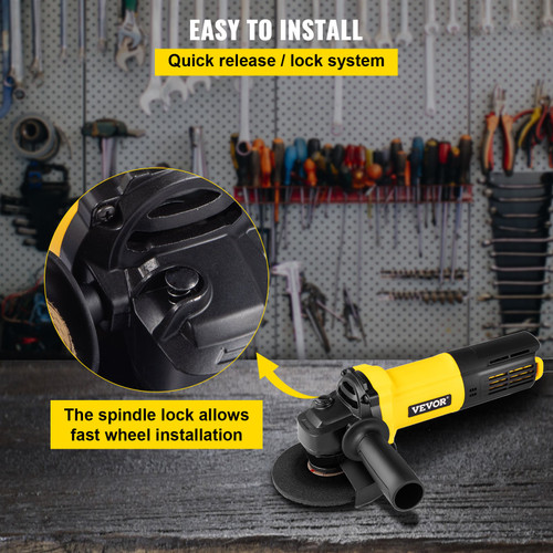 Angle Grinder, 4-1/2 Inch Powerful Grinder Tool 11Amp Power Grinder with Paddle Switch and 360Ã¸ Rotational Guard, 12000rpm Power Angle Grinders for Cutting and Grinding Metal, Stone, Wood, etc