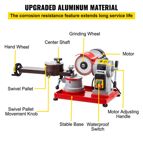 Circular Saw Blade Sharpener, 1/2HP Bench Grinder w/ 5" Grinding wheel