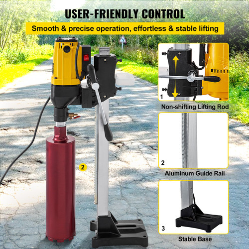 6 Inch/160MM Diamond Core Drilling Machine 2180W Diamond Core Drill Rig with Stand and Drill Bits,Wet Dry Core Drill Rig for Diamond Concrete Drilling Boring (Drill Bit Diameter: 4.25'/108MM) 6 Inch/160MM Diamond Core Drilling Machine 2180W Diamond Core Drill Rig with Stand and Drill Bits,Wet Dry Core Drill Rig for Diamond Concrete Drilling Boring (Drill Bit Diameter: 4.25'/108MM)